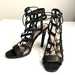Zara Black Leather Heels